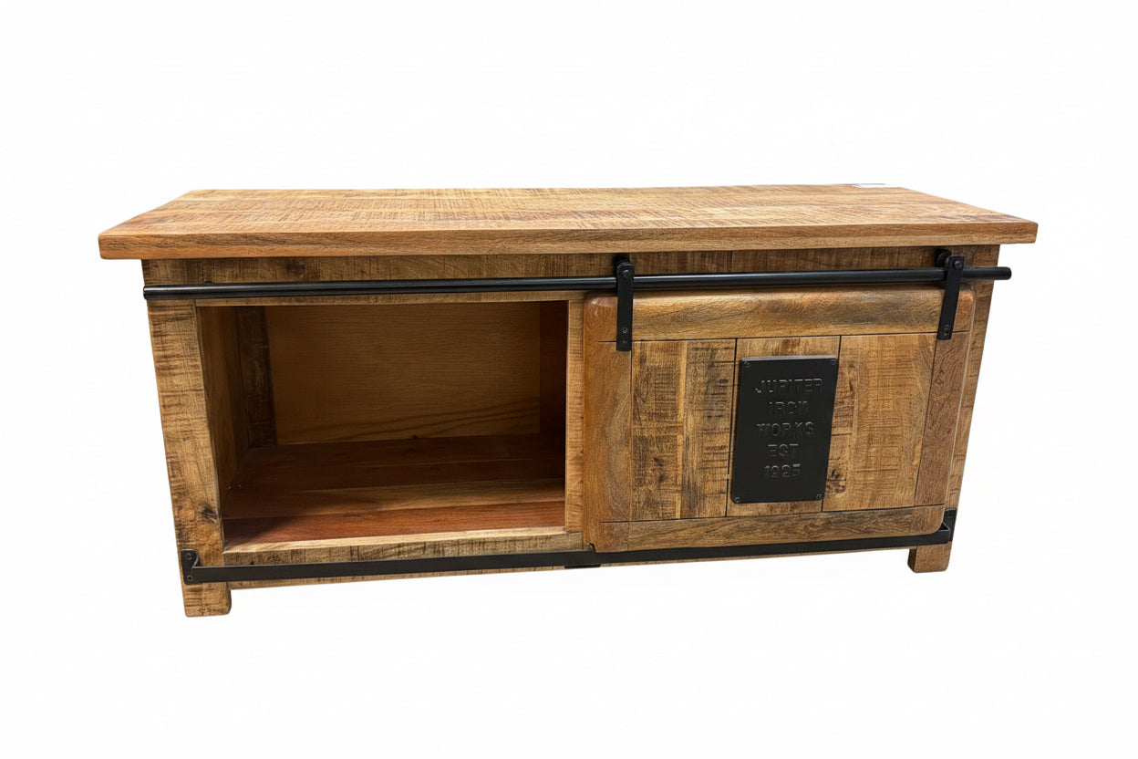 Mobile TV Jupiter Iron Works – Legno di Mango e Ferro Industriale