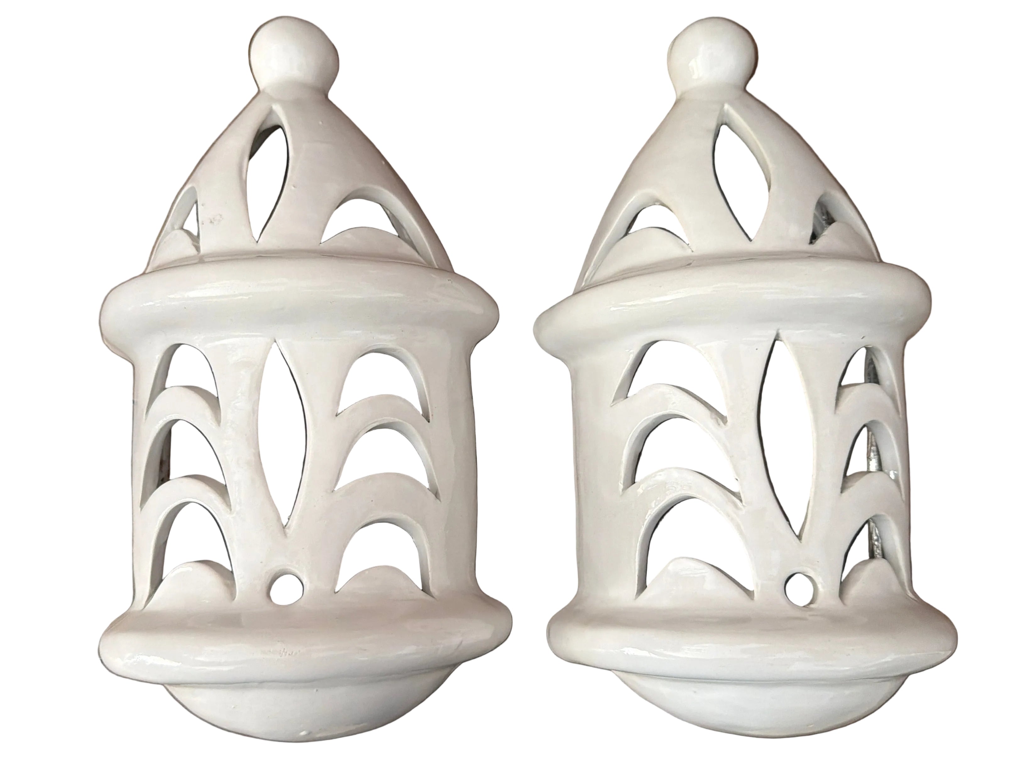 Coppia Lampada Da Parete Ceramica