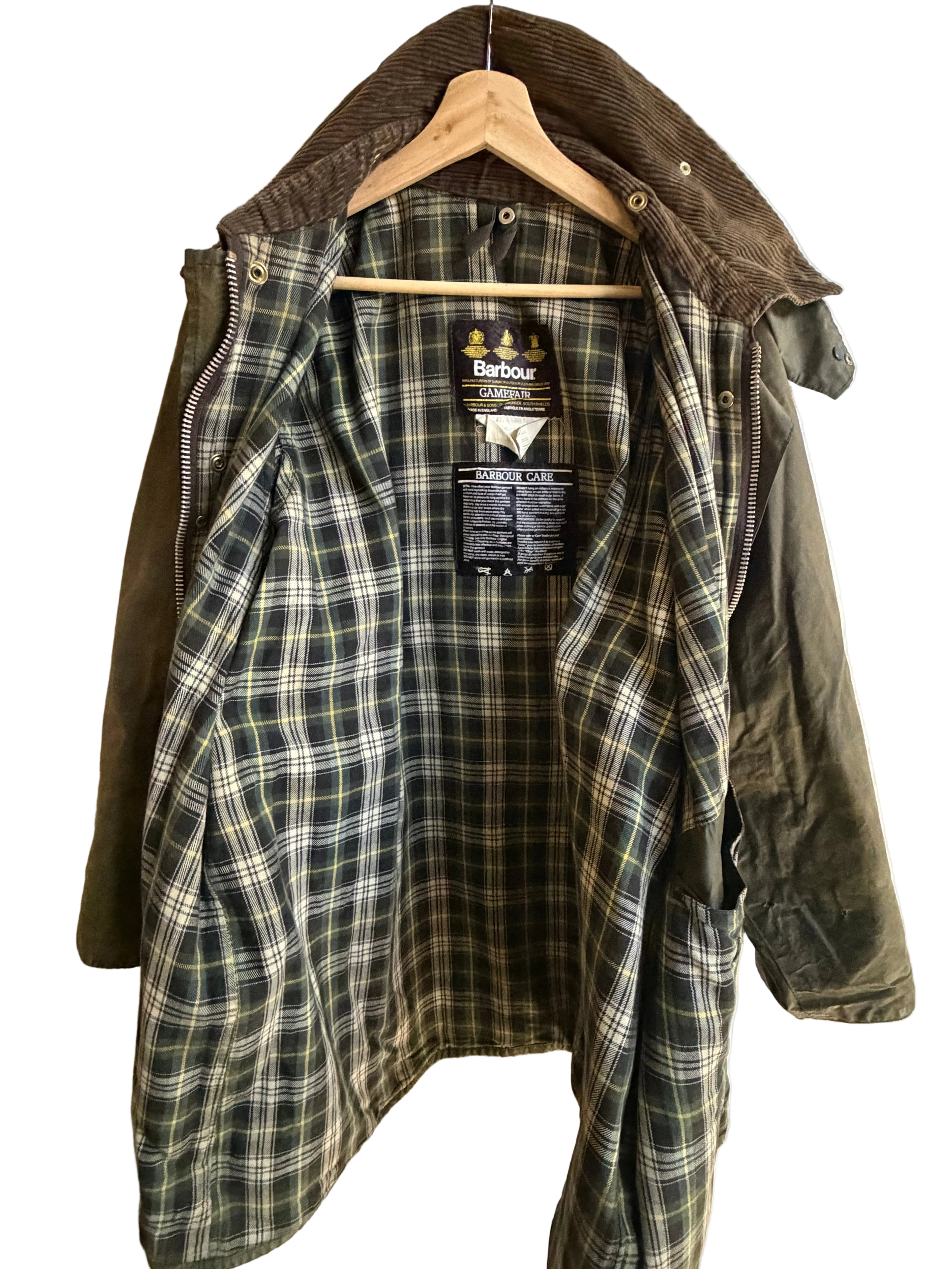 Barbour Gamefair – Giacca Cerata Vintage Taglia C46/117cm